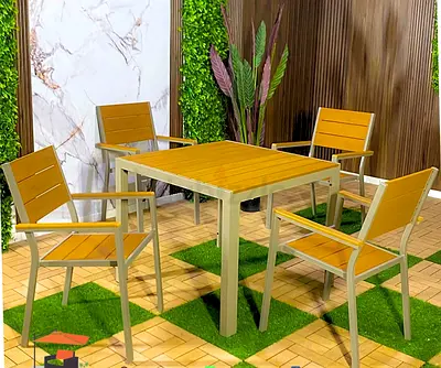 Beautiful four-seater aluminium outdoor dining set