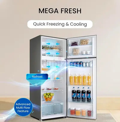 Nobel 550L Gross  Double Door Refrigerator NR550NF Silver (BRAND NEW - FREE DELIVERY IN DXB)
