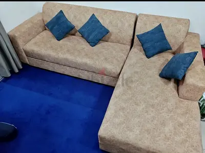 Comfortable and Cozy L-Shaped Sofa with Cushions