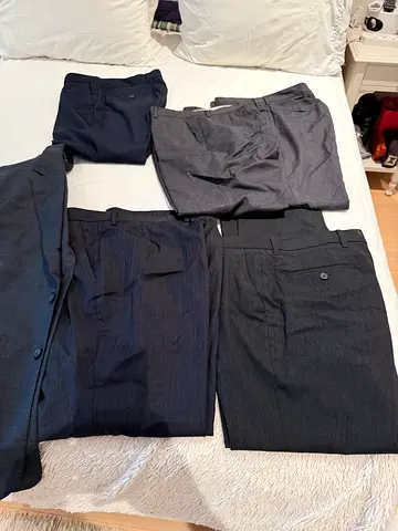 Men’s suit trousers (x5) and jacket - instant wardrobe for work