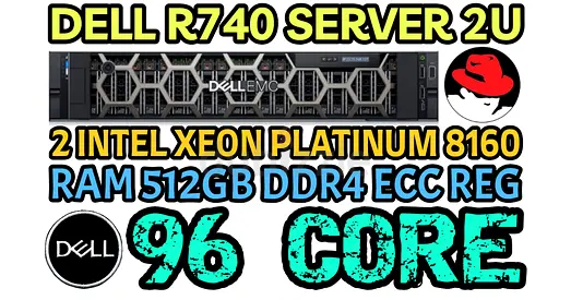 96 CORE DELL R740 SERVER 16 SFF RAM 512GB DDR4 2 INTEL XEON PLATINUM 8160 SSD DRIVE 8TB