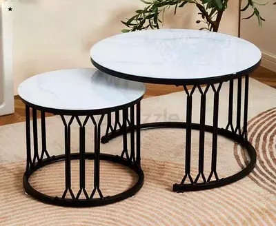 Elegant Round Marble Nesting Tables