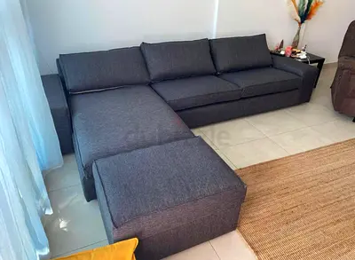 IKEA Kivik L shape sofa with footstool