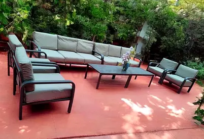 Beautiful big 10-seater grey aluminium outdoor seating set