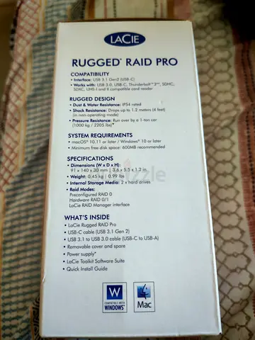 LaCie Rugged RAID Pro 4TB Mobile Hard Drive for Sale