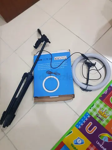 Ring light with stand and phone holder