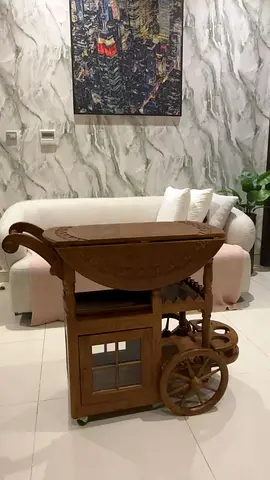 Service table round teak