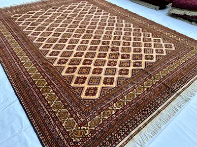 3x4m | Handmade Beautiful Turkmen Bokhara Carpet