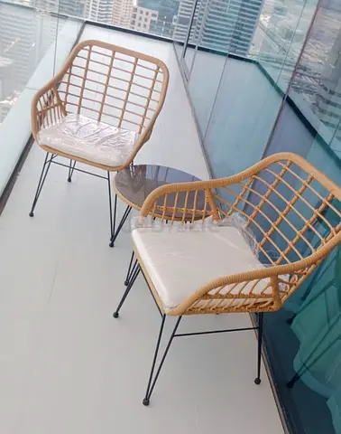 Beautiful Beige color Balcony Chairs n Table Set