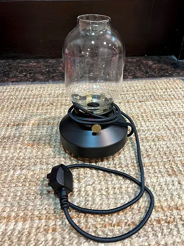 Ikea Black and Glass Table Lamp