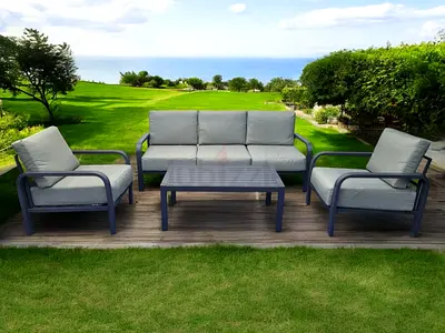 High Quality Dark Grey Aluminium Outdoor Sofa Garden Sofa