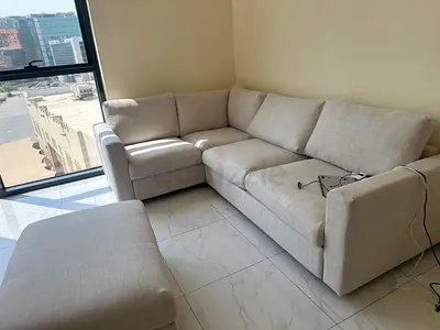 Excellent condition IKEA vimle beige color corner sofa with footstool