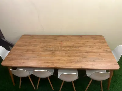 Modern Rectangular Dining Table with Stylish Chairs