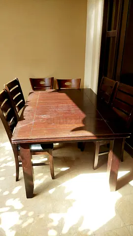 Dining table with bench an 4 seats total 6 seats made of wood very nice