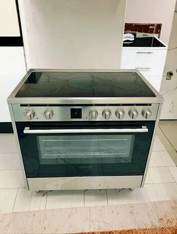Daewoo 5 Zone Electric Ceramic Cooker – 90x60 cm (With Oven  Grill Frame Set)