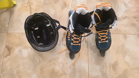 Inline  fitness Skates fit 5 with Helmet for Sale