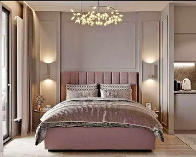 Elegant King Size Bed with Modern Lighting