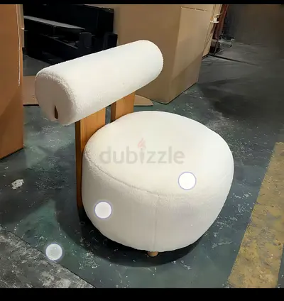 Unique Round White Accent Chair