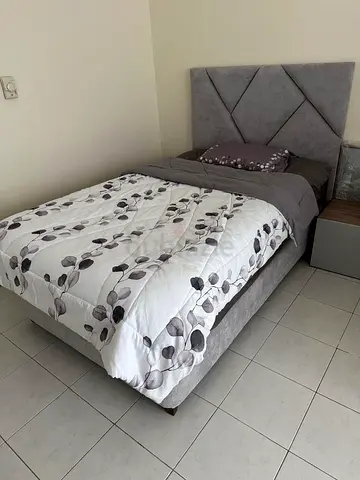 Elegant Single Size Bed with Modern Headboard (Negotiable)