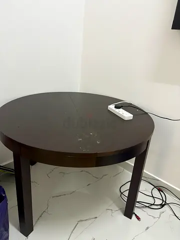 Ikea 6 Seater Round Wooden Extendable Dining Table for Sale