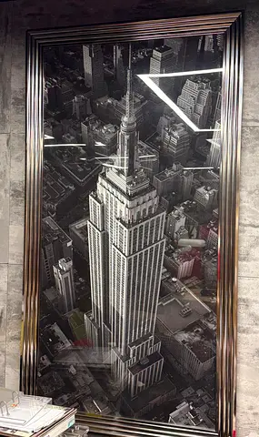 Framed Empire State Building Art Print, high quality. Size 175 x 95