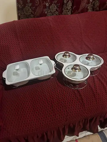 Dual  Tripple Ceramic Casserole with Lids