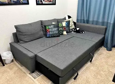 L shape sofa com bed storage