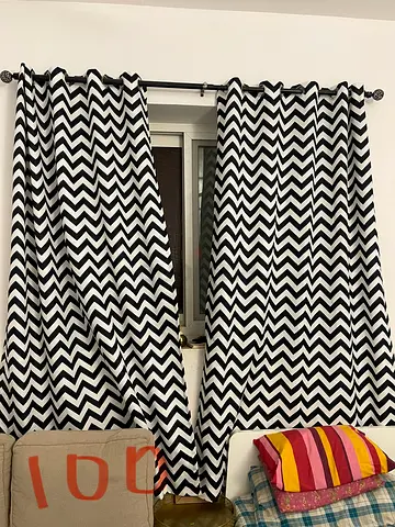 Chic Black and White Zigzag Curtains