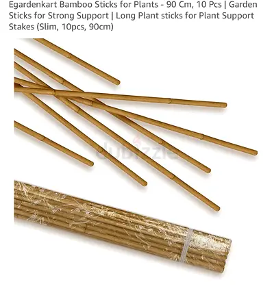 Bamboo Sticks for Strong Plant Support - 90 Cm, 10 Pcs