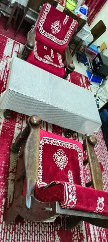 Traditional Wooden Chair Set with 2 chair and Cushions set with table for immediate sale