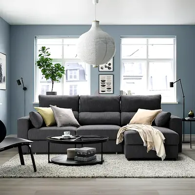 Dark gray IKEA Eskelstuna Sofa _ Bed with Storage