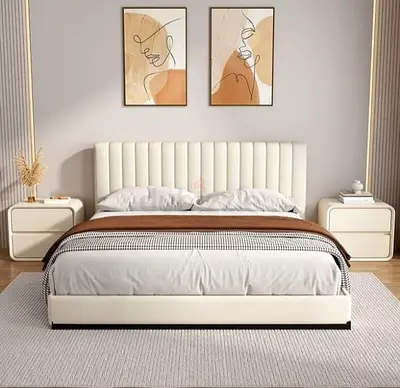 Elegant and Modern King Size Bed with Nightstands