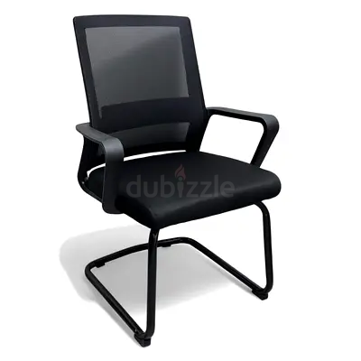 Black Mesh Office Guest/Visitor Chair | Sled Base Conference Room Seating