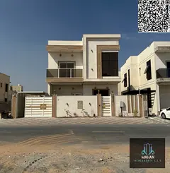 Brand new villa for sale in Ajman Al zahya 5 Master Bedroom 2 Hall Majlis Kitchen Maid room Land Siz
