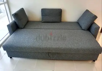 Comfortable Grey Sofa Bed with Cushions ikea