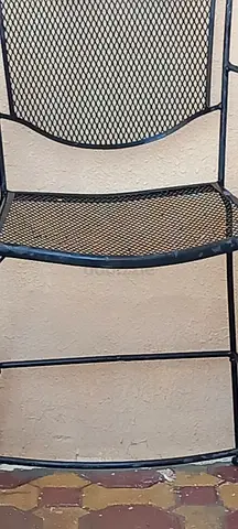 High garden table with 4 high chairs