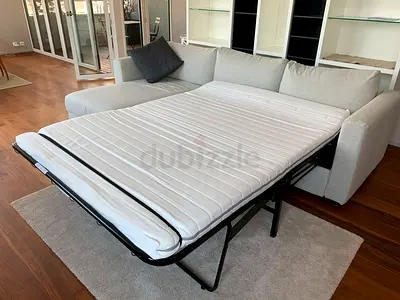 Ikea Vimle L shape sofa bed w storage light grey color