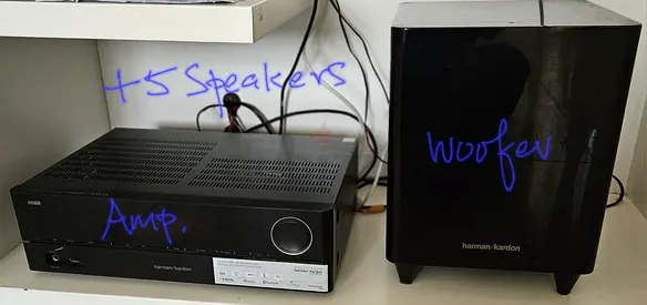 Harman Kardon Amplifier ,Woofer , five speaker Set for Sale