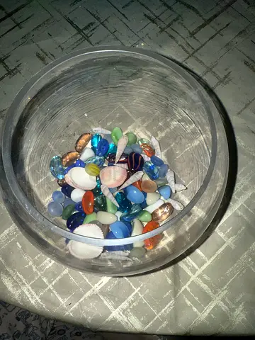 Fish bowl with stones