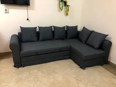 Ikea sofa bed with storage dark gray color