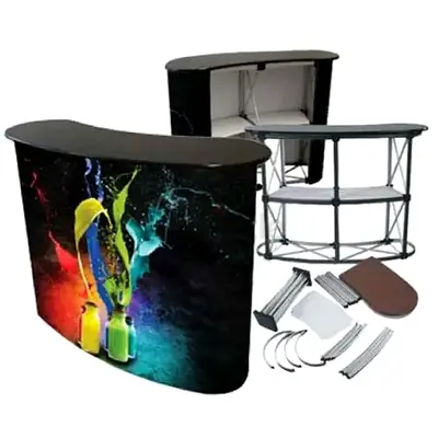 Portable Folding Event Display Counter with Graphic Backdrop