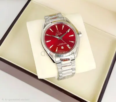 Stunning Omega Watch with a Bold Red Dial