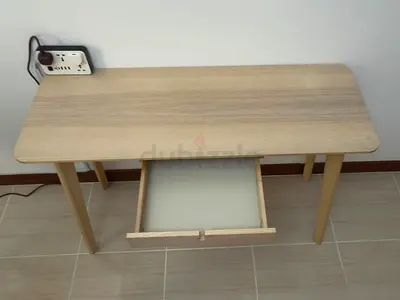 Ikea Minimalist Wooden Study Table with Drawer