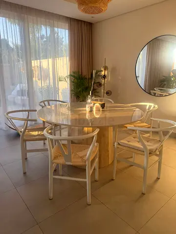 Elegant Marble Round Dining Table 150cm