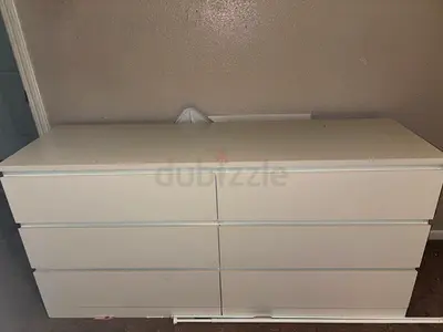 Modern White Dresser with 6 Drawers