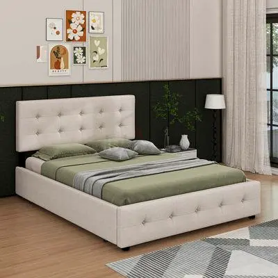 Stylish Upholstered Bed Frame with Storage