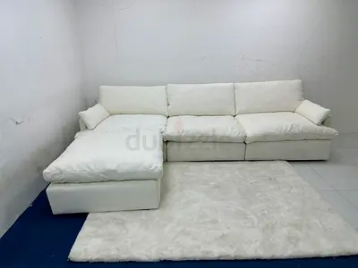 Feather  filled cloud sofa with footstool