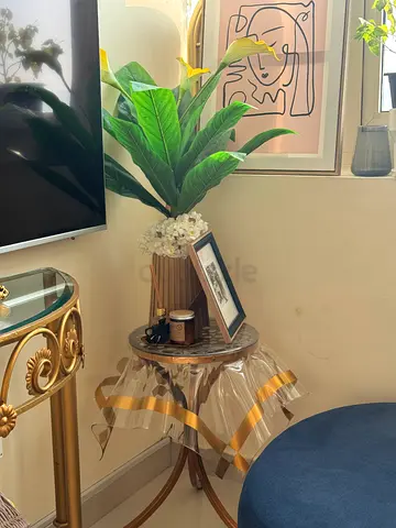 Gold and glass Side table