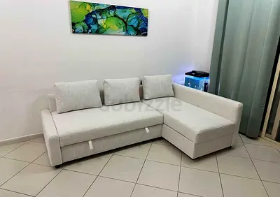L - shape sofa bed with storage model FRITHEN)