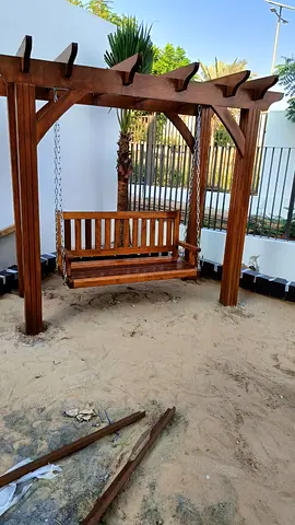 Chic Wooden Garden Swing Set for Relaxing Evenings